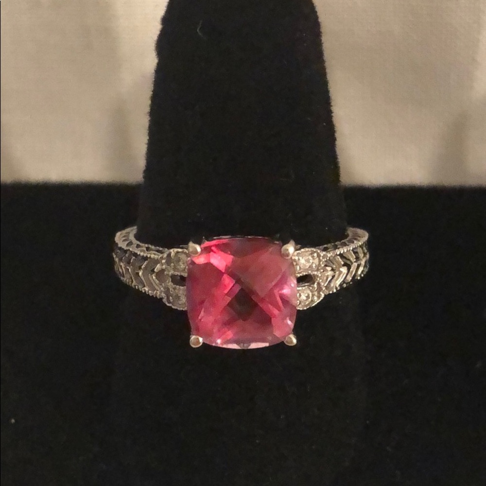 Pink topaz ring